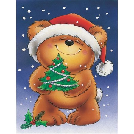 PATIOPLUS Teddy Bear & Christmas Tree Flag Garden Size PA10996